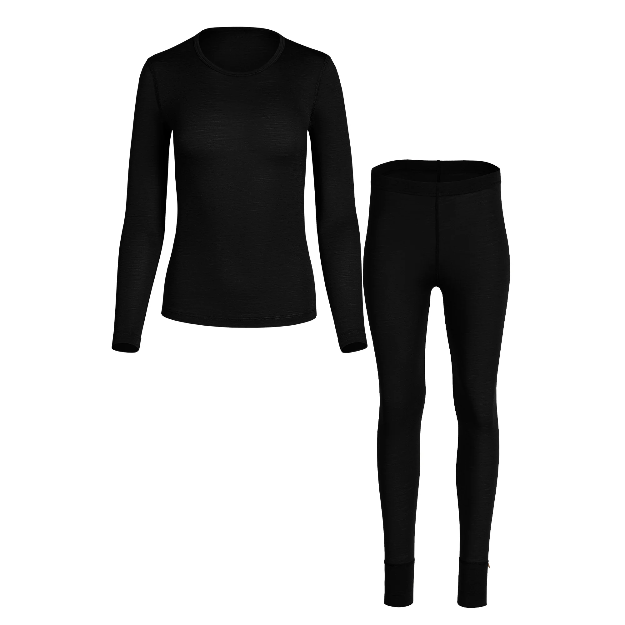 Women's 160 2-Piece Thermal Set Black - Image 6
