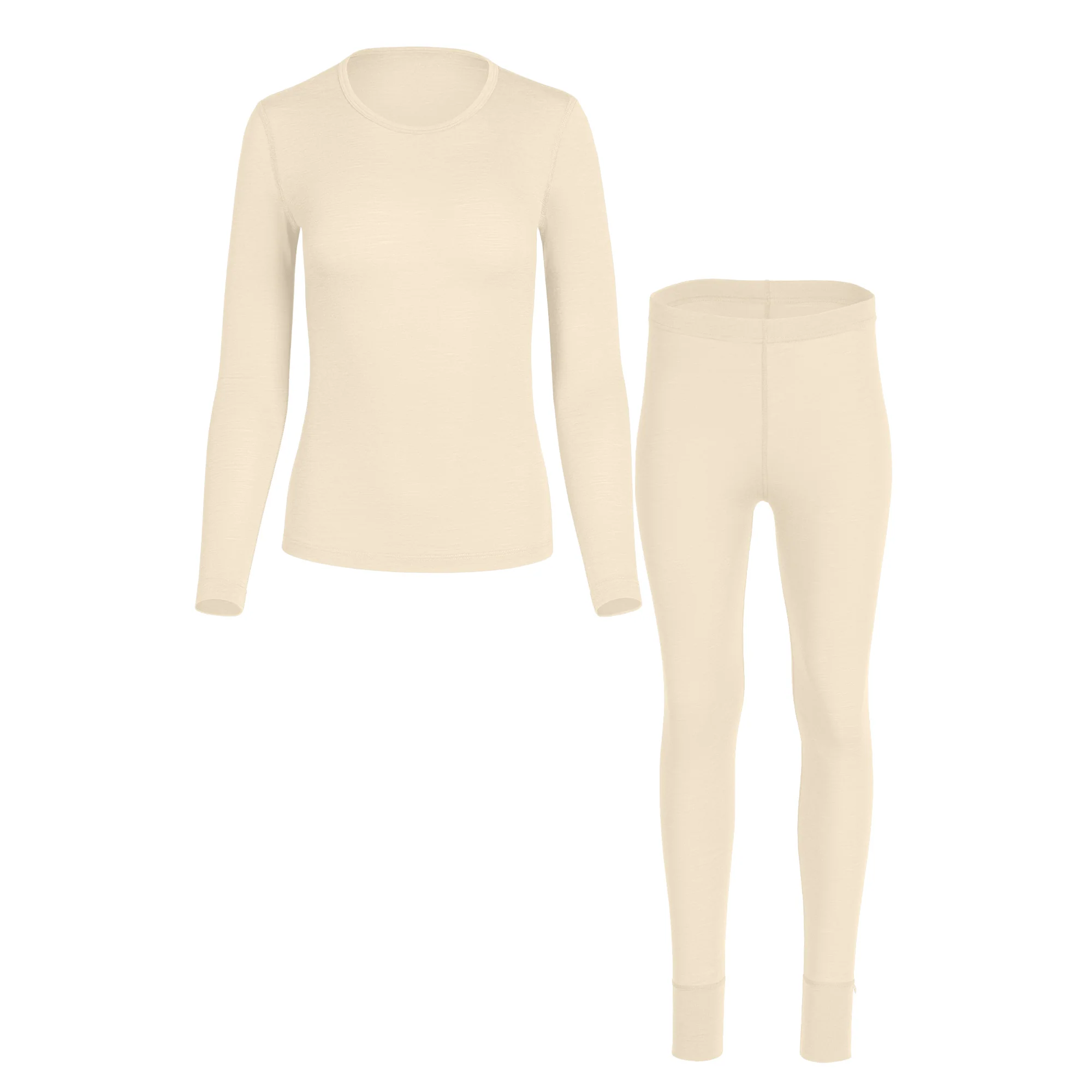 Women's 160 Long Sleeve & Bottoms 2-Piece Natural - Image 3