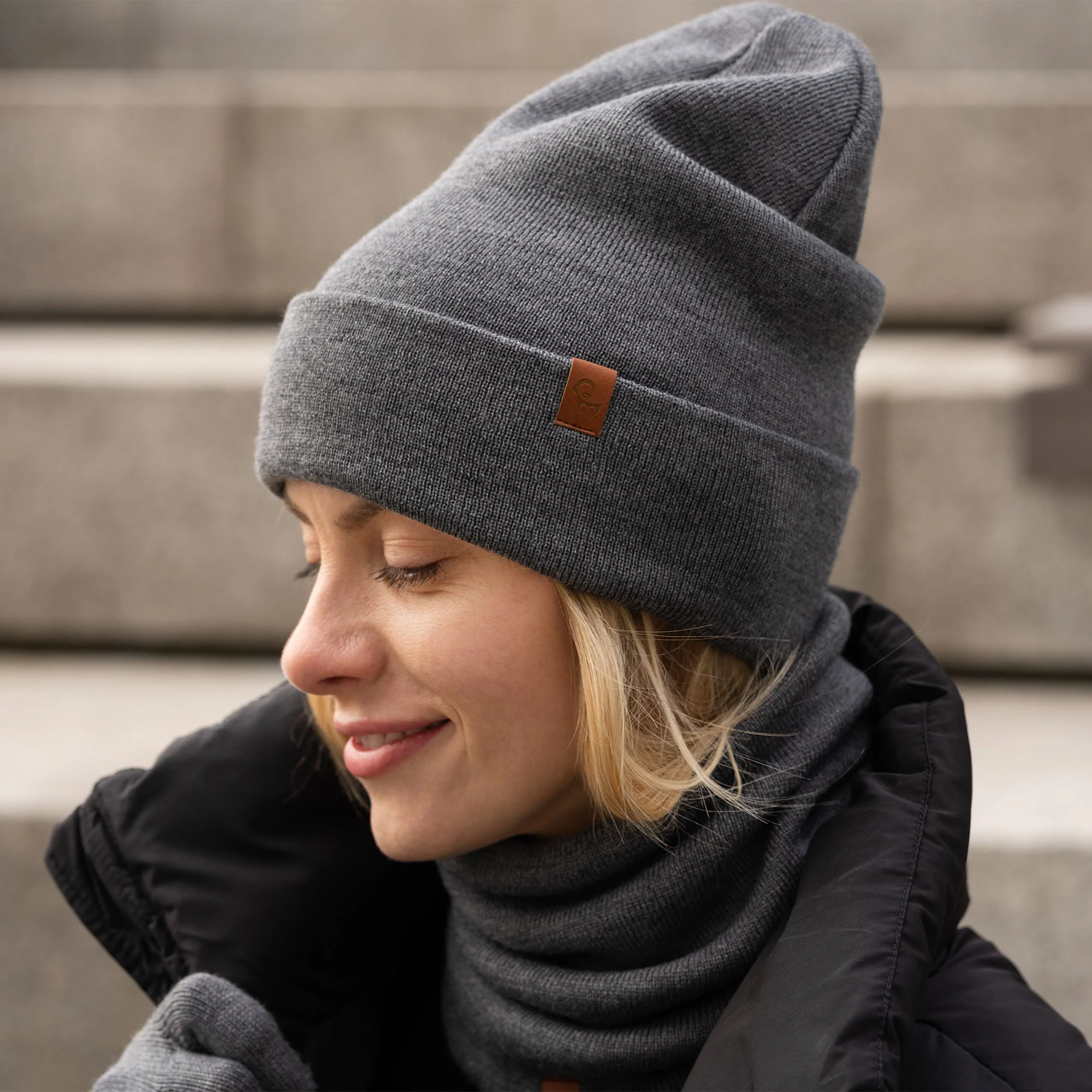 Women's Knit Beanie Hat Merino Wool - Image 5