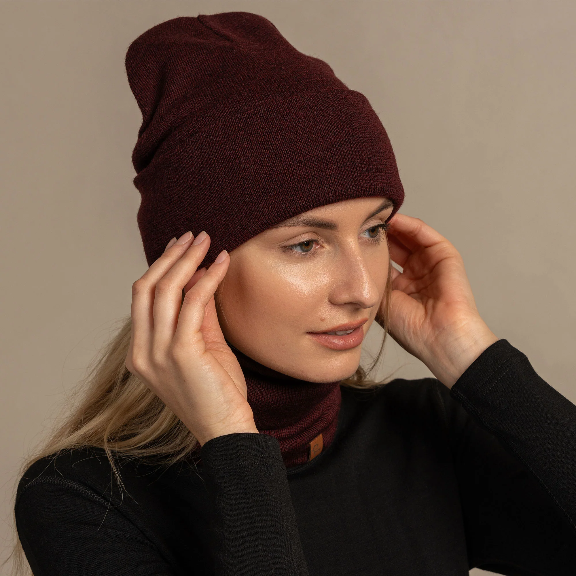Women's Knit Beanie Hat Merino Wool - Image 8