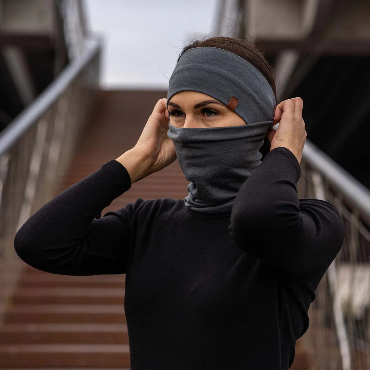 Unisex Merino Headband Perfect Gray - Image 4