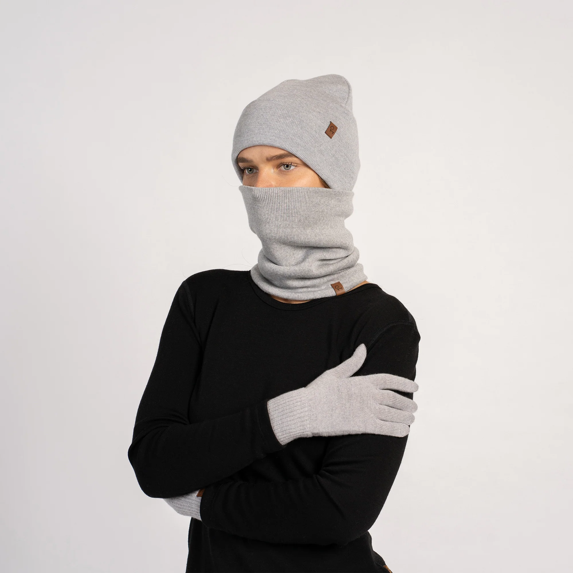 Women's Knit Beanie, Gaiter & Gloves 3-Piece - Image 10