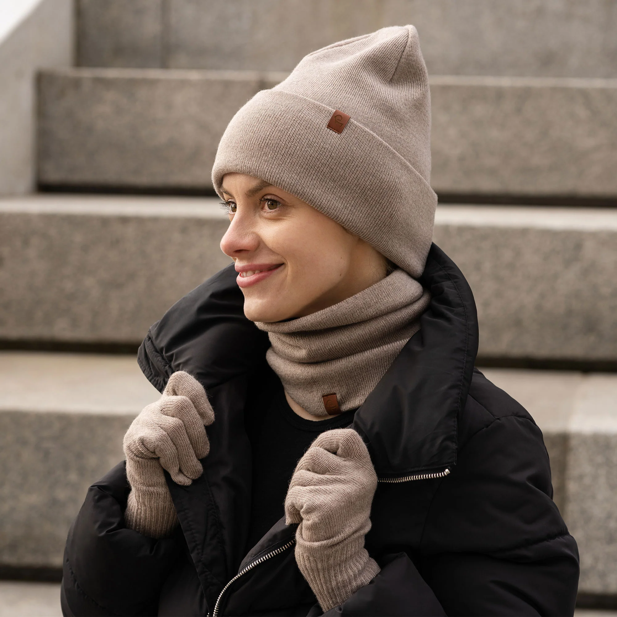Women's Knit Beanie Hat Merino Wool - Image 4