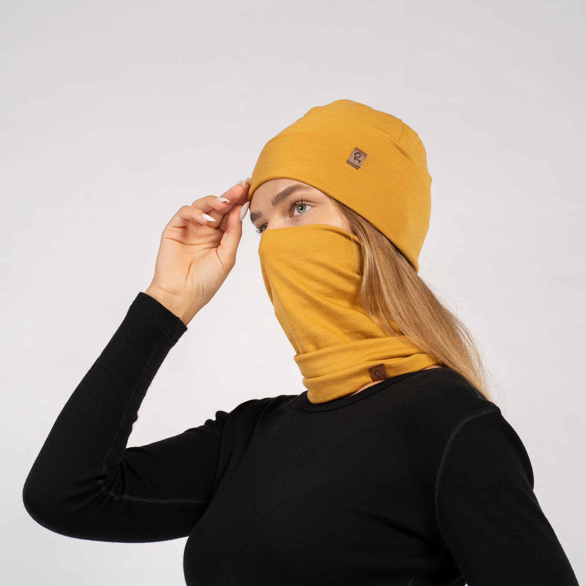Women's Merino Beanie & Gaiter 2-Piece Yellow - Image 3