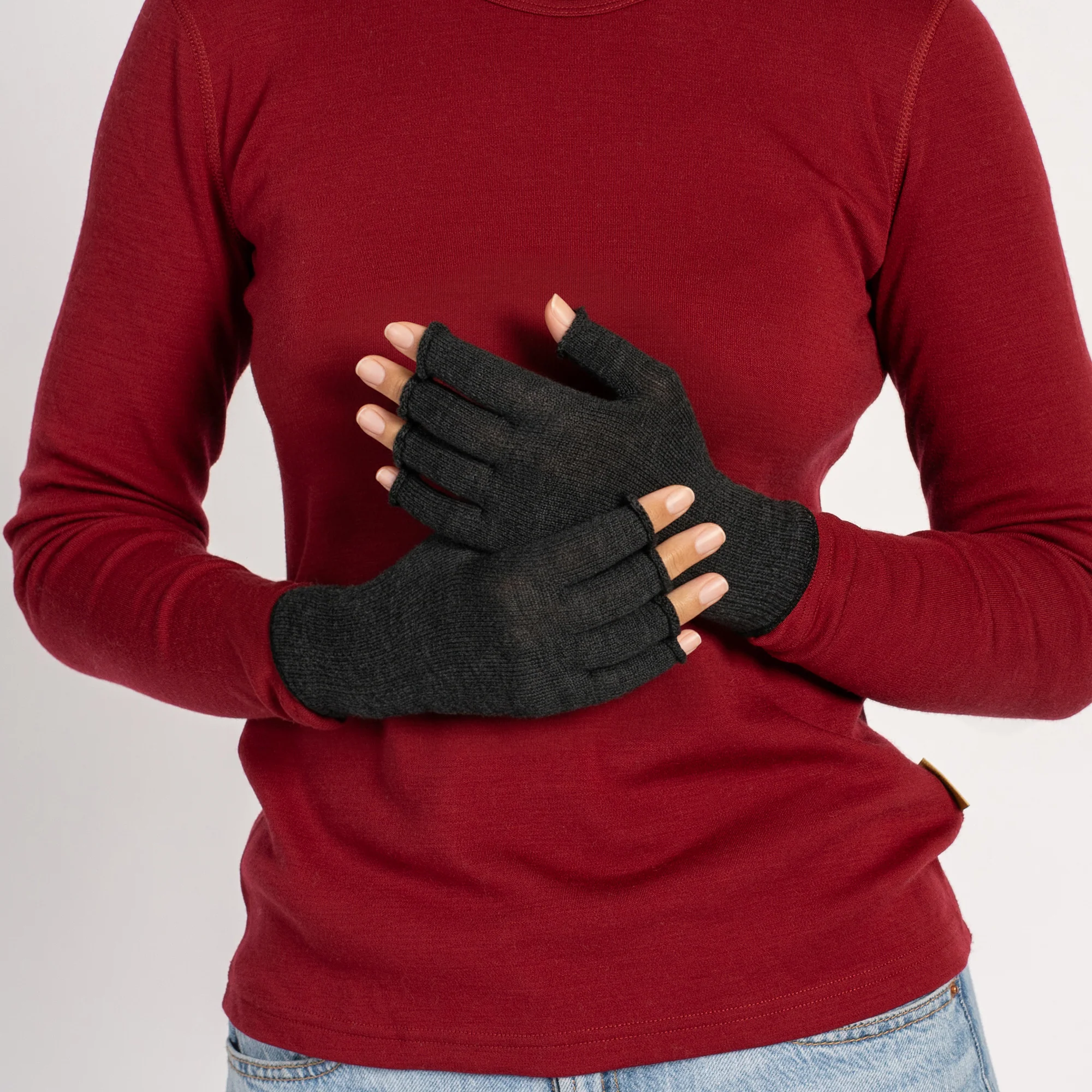 Merino Liner Fingerless Gloves for Women - Image 11
