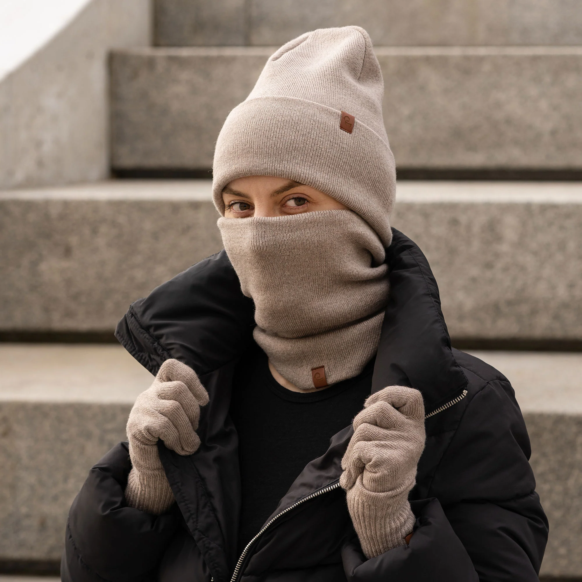 Women's Knit Neck Gaiter Merino - Image 3