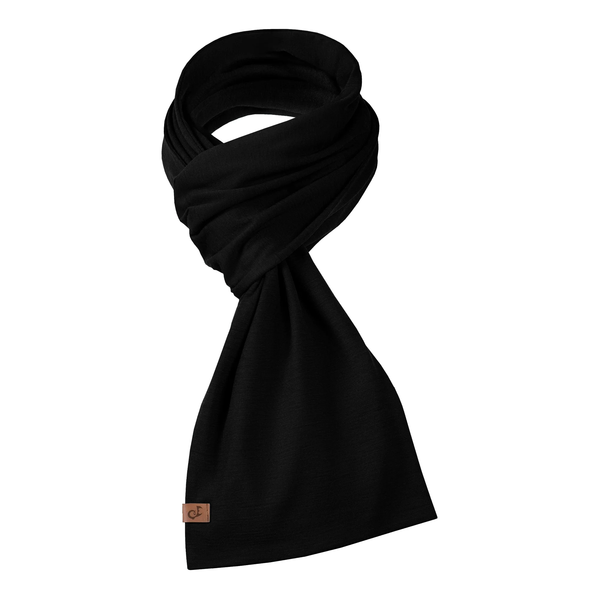 Men's Merino Scarf Black - Image 3