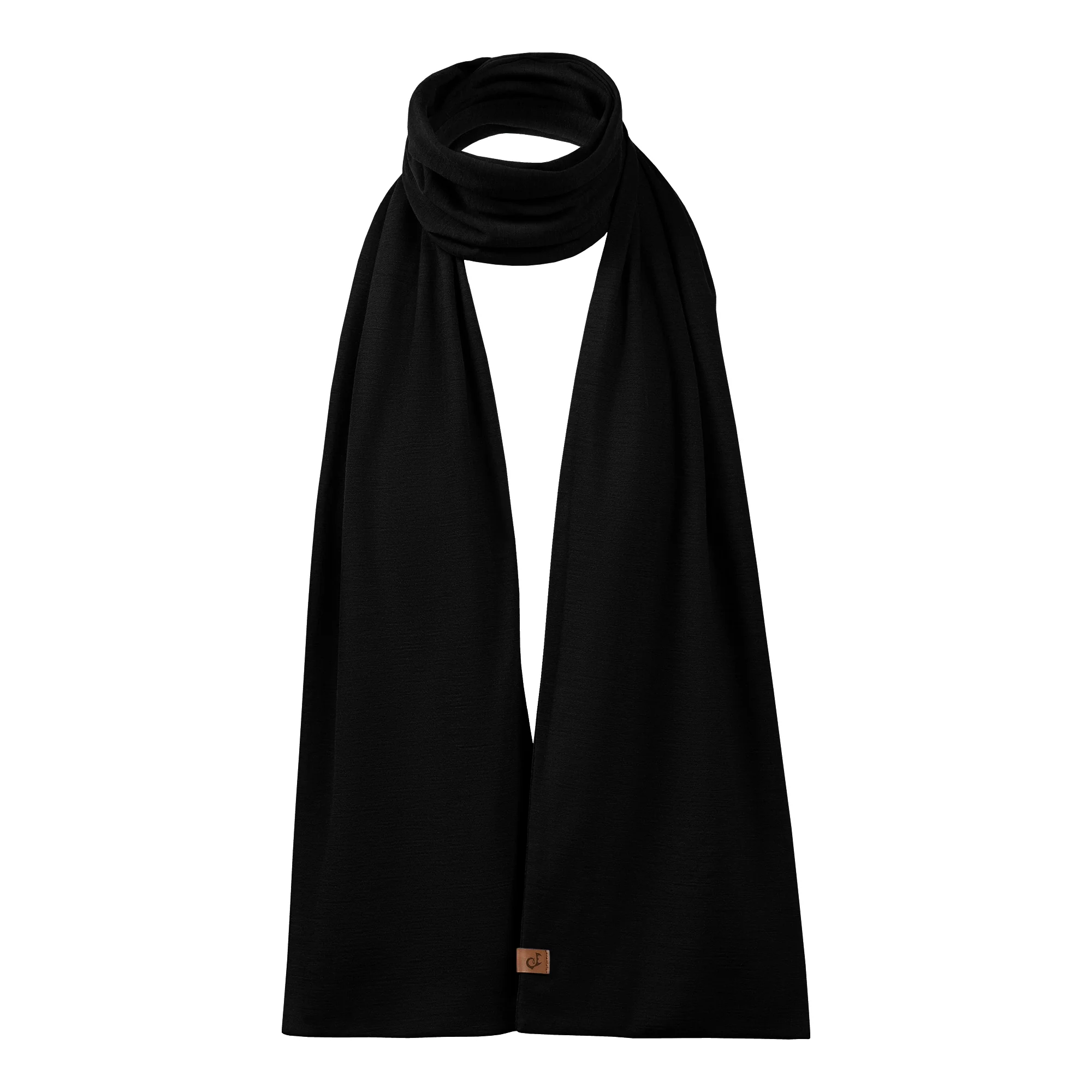 Men's Merino Scarf Black - Image 4