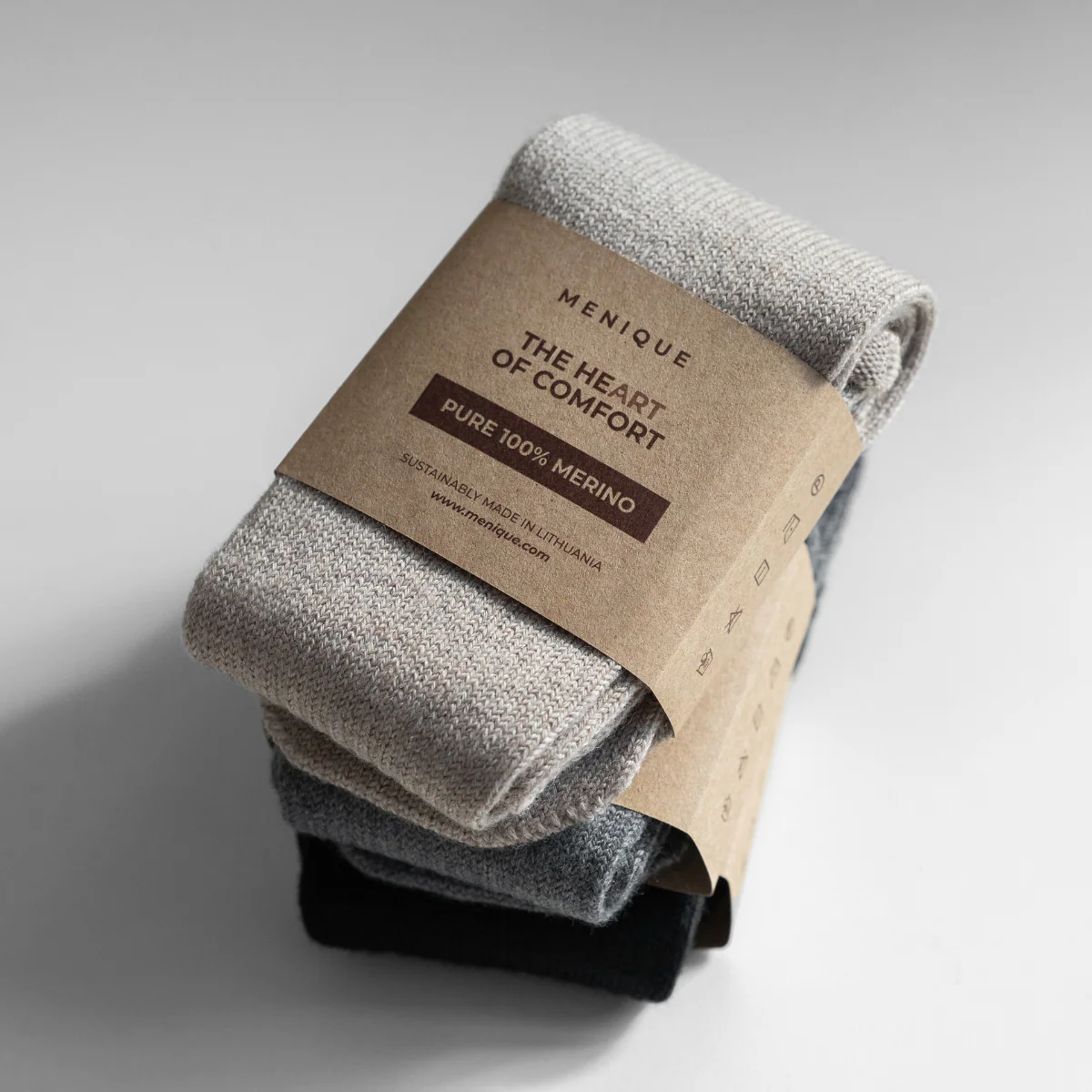 Women's Knit Socks Merino Creamy Beige - Image 6