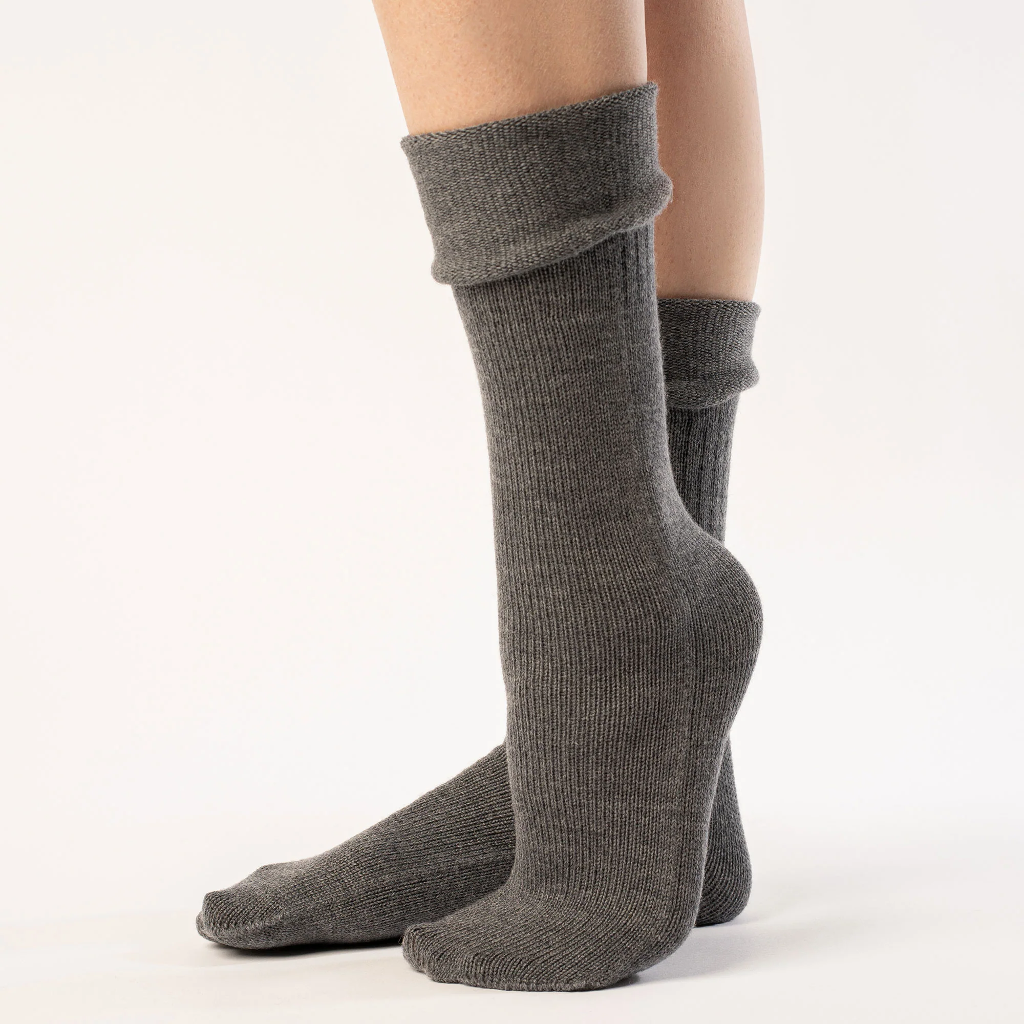 Women's Knit Socks Merino Dark Gray - Image 4